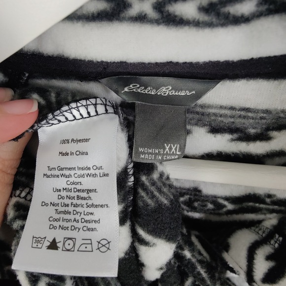 Eddie Bauer Fleece Pullover Aztec Southwestern Quarter Zip Cozy Comfy Womens XXL - Picture 5 of 10